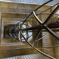 Stairway leading down from the astronomical clock tower