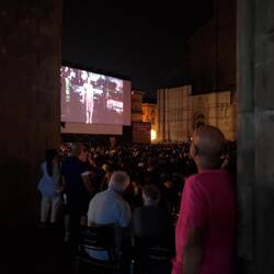 Public movie night at Piazza Maggiore. Showing '79 The Warriors