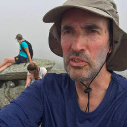 Glyder Fach with Emily as 'glamour' in the background. She bravely tried to assist me off the rock