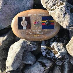 Ponient marker stone on summit of Foel Grach