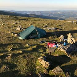 My pitch on Foel Grach looking NE