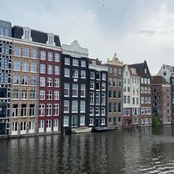 Taxes were imposed on the width of your property - so they built up instead of wide