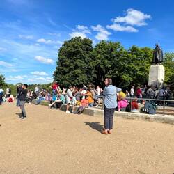Revelers at the Observatory