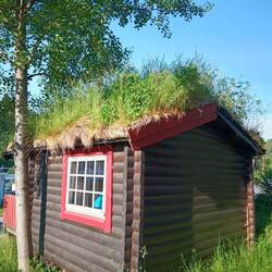 Hütte auf dem Campingplatz
