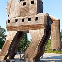 A remake of the Trojan Horse at Archeological site.