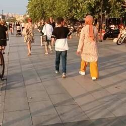 Lively place with restaurants & people.