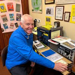 Chuck Sending CQ on Straight Morse Key