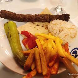 Dinner kebab. The beef is too strong for my taste.