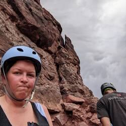 I was neither pleased nor comfortable with this climbing spot. But begrudgingly carried on.