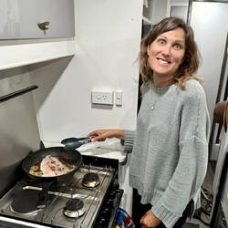 Back on fish cooking duty