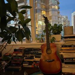 Ausblick aus dem Wohnzimmer am Abend