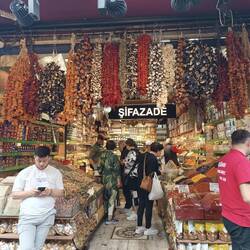 Spice shop at outside lane of Spice Bazaar.