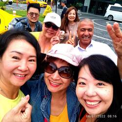 With Mr. Salman, our excellent driver & the newly wed couple from Penang.