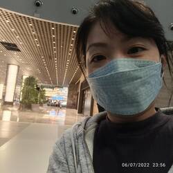 Sleepy, waiting to board. Almost 4 hours waiting time.