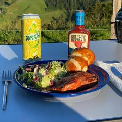 Abendessen beim Sonnenuntergang