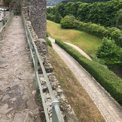 Walk along the town wall towards Castle entrance