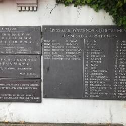 A little Welsh to English translation on slate, of course!