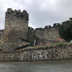 This looks like the castle but is actually a section of the extensive town wall