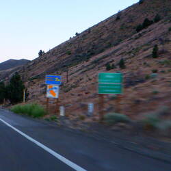 Entering California. The sign is as blurry as I felt.