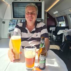 First class beer en route to Zurich