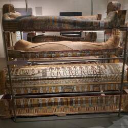 Mummy and sarcophagus. This one had an inner and outer shell.