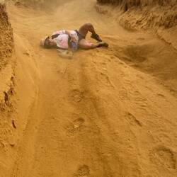 Luckily I fell in soft sand