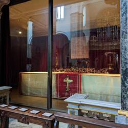 Resting place of the Shroud of Turin (apparently it was under the table cloth today).