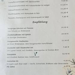 Mittagskarte Biergarten