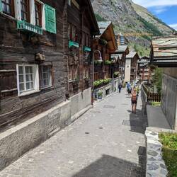 Some of the old town buildings of Zermatt.