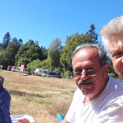 Italienischer Wohnmobilfreund Prospero vom Gargano am Windgfällweiher