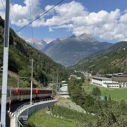 Last train up to Zermatt, Switzerland