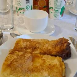 Banitsa, white cheese pastry, and Bulgarian yoghurt