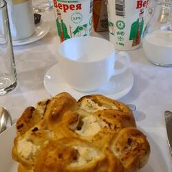 Breakfast brioche with cheese