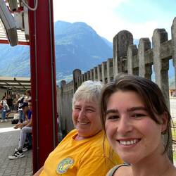 Waiting for our bus to Colico