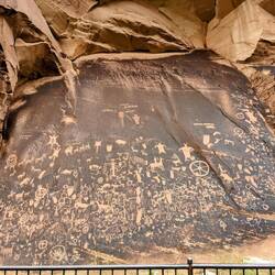 Newspaper Rock - amazing that these ancient writings exist in such an open place.
