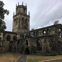All Saints Church was ruined in 1650 during the Civil War.