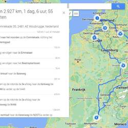 Geschatte route voor de komende weken