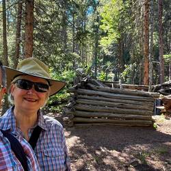 A "we stopped to check out Dynamite Cabin" selfie — Mueller State Park ... Divide, CO.