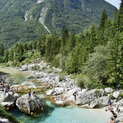 Isonzo Fluss im Soča Tal