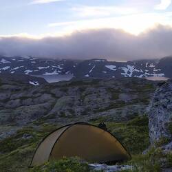 Zeltplatz am Abend (Tag 60)