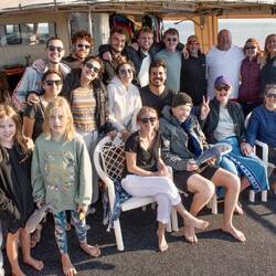 The full crew. Only a part of us ended up swimming