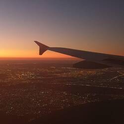 Sonnenaufgang bei der Landung.