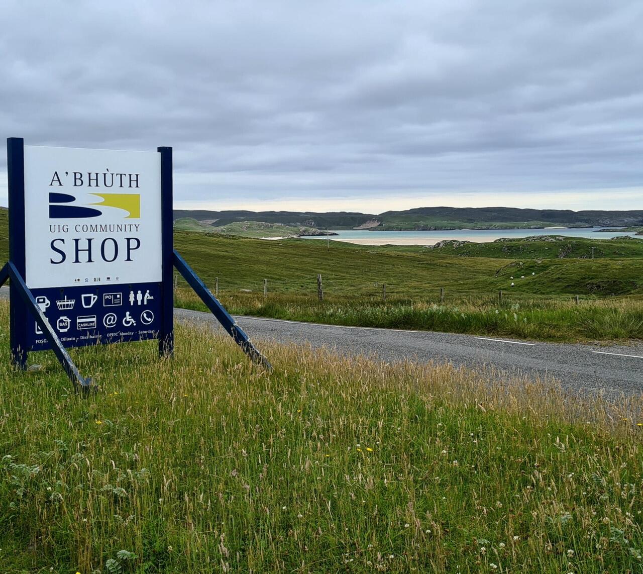 Our first view of Uig Sands - a huge beach of white sand