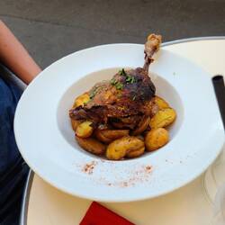Food in Paris. Caden tried the duck