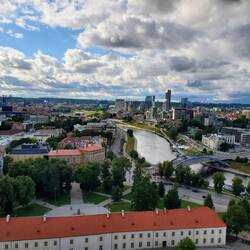 Old town to left, overlooking downtown and the vilnia river
