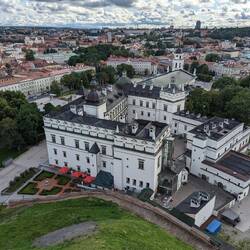 Beautiful white Palace of the Grand Duche of Lithuania in bottom