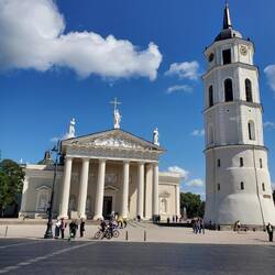 Cathedral Square and Vilnius Cathedral. Miracle tile was here as well