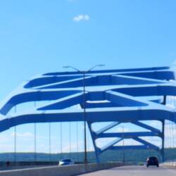 Crossing the bridge into Minnesota