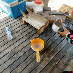 17. And filter the oil. You might have to repeat steps 16 and 17 until clear. And you got it!