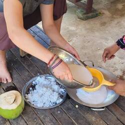10. Filter the milk so there's no pieces on it